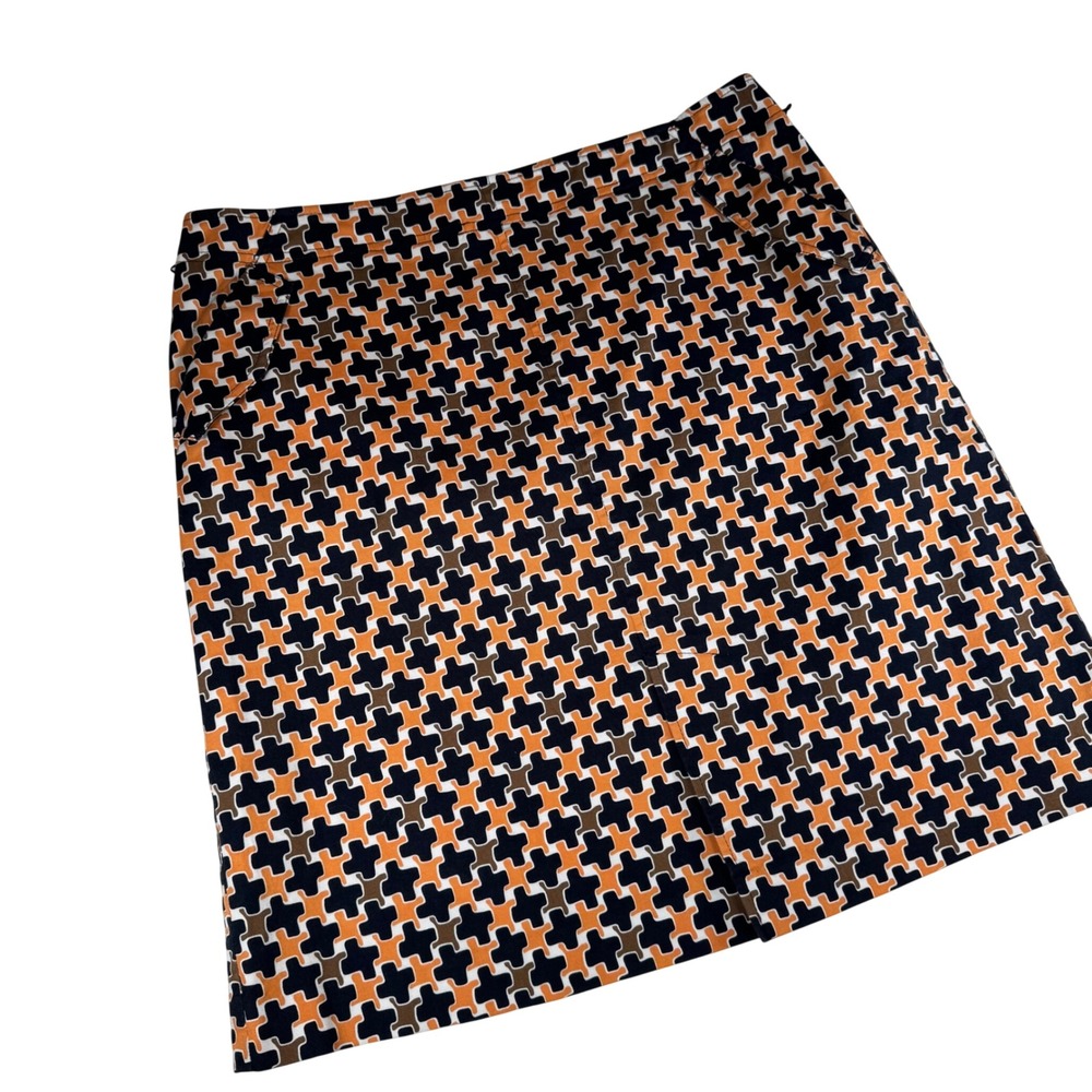 Talbots Petite Stretch Geometric Print A-Line Skirt‎ Size 14